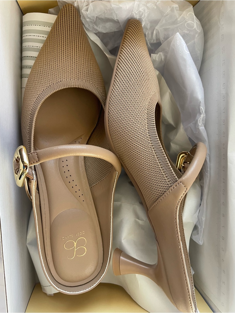 Cosy Island Gracelithe Pointed Toe Low Heeled Mule - Picture 3 of 4